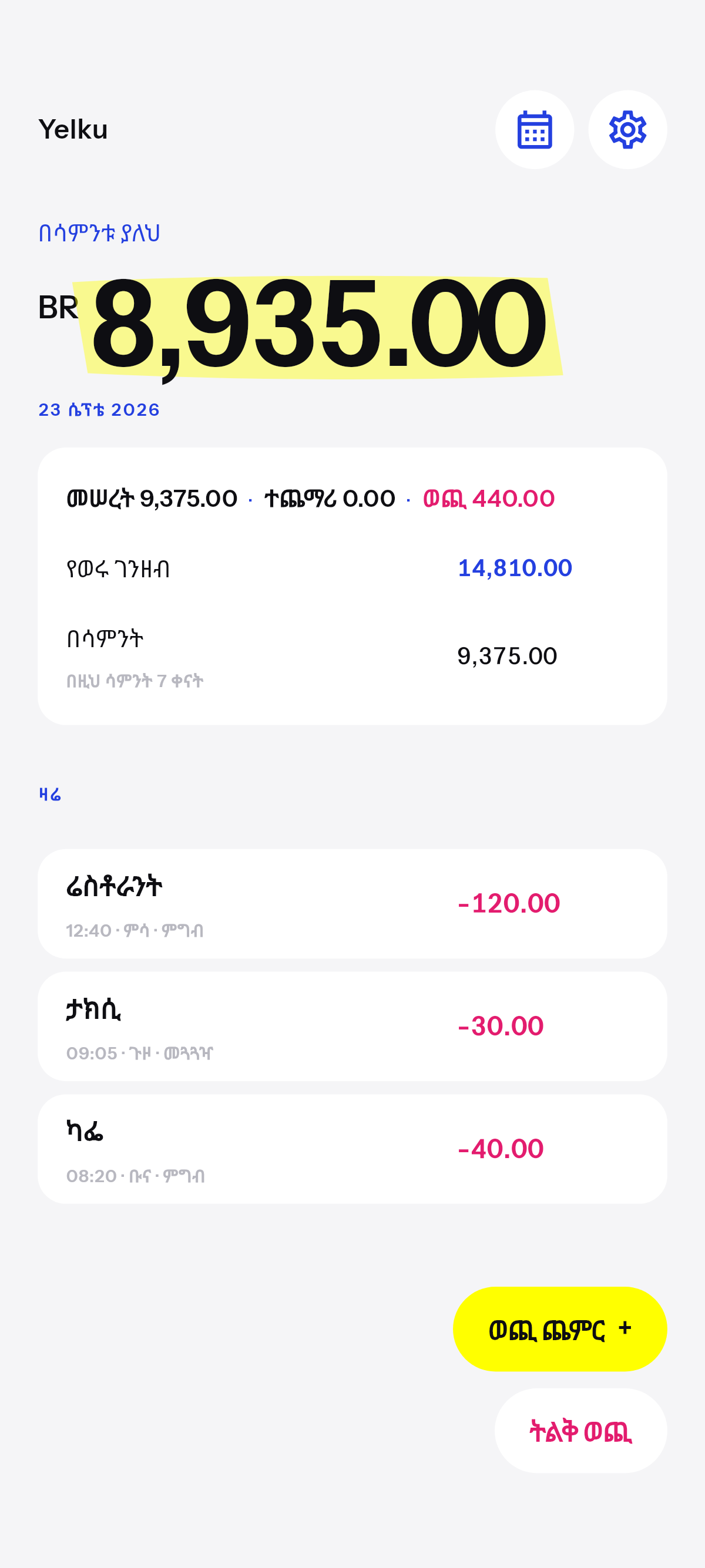 በሳምንቱ ያለህ
