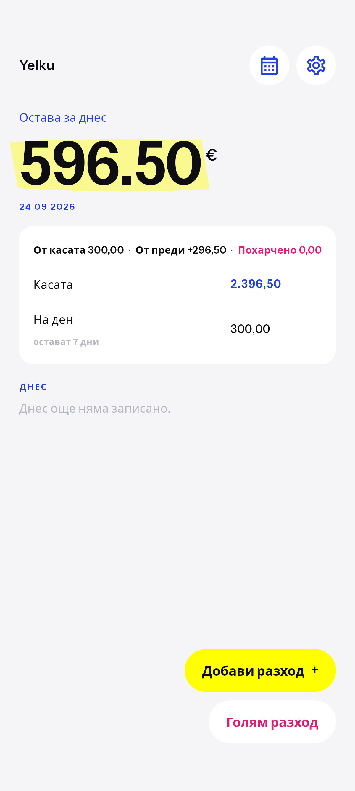 Останалото се пренася. Минусът се урежда през нощта.