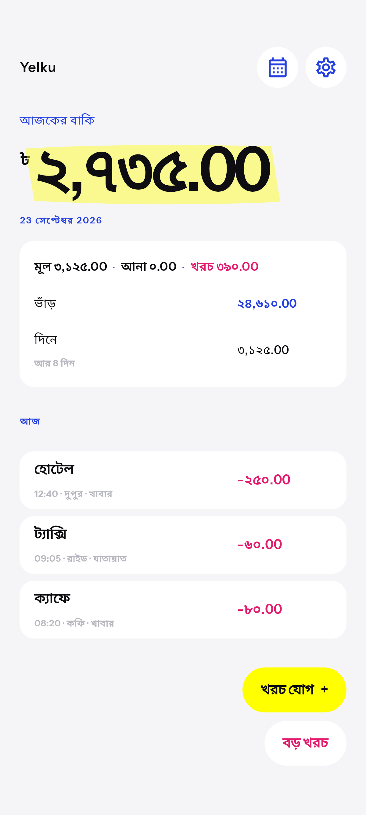 আজকের বাকি