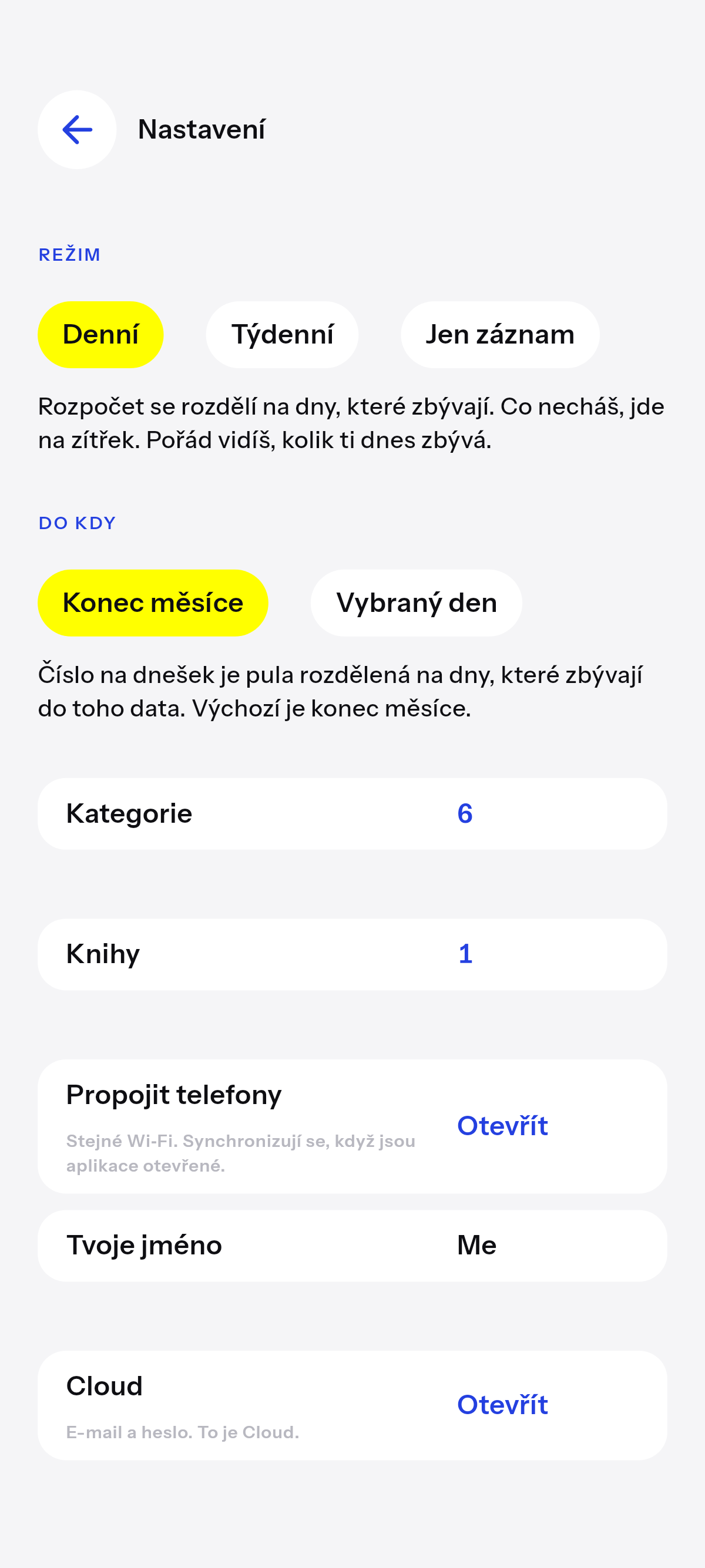 Denní, týdenní, nebo jen záznam.