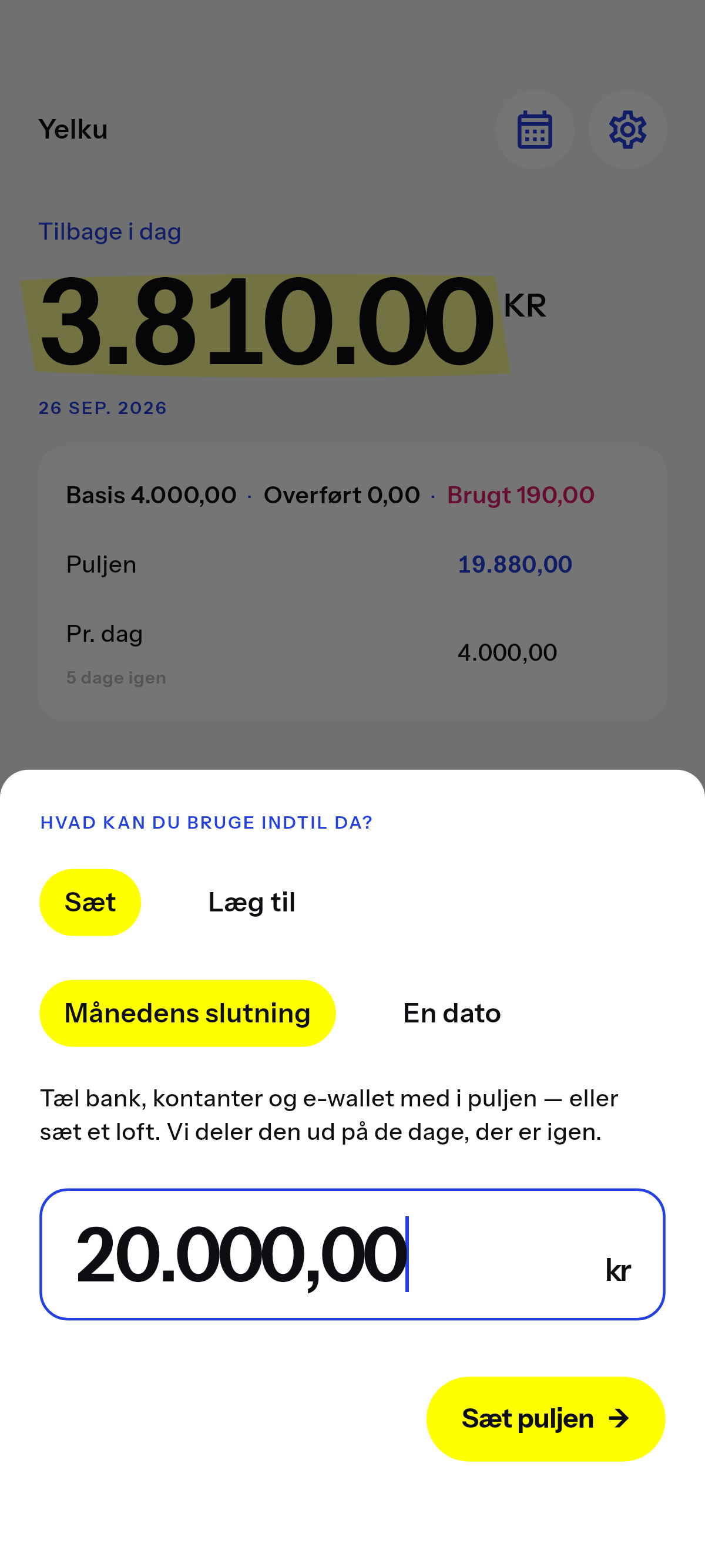 Hvad du kan bruge til den dato, du vælger.