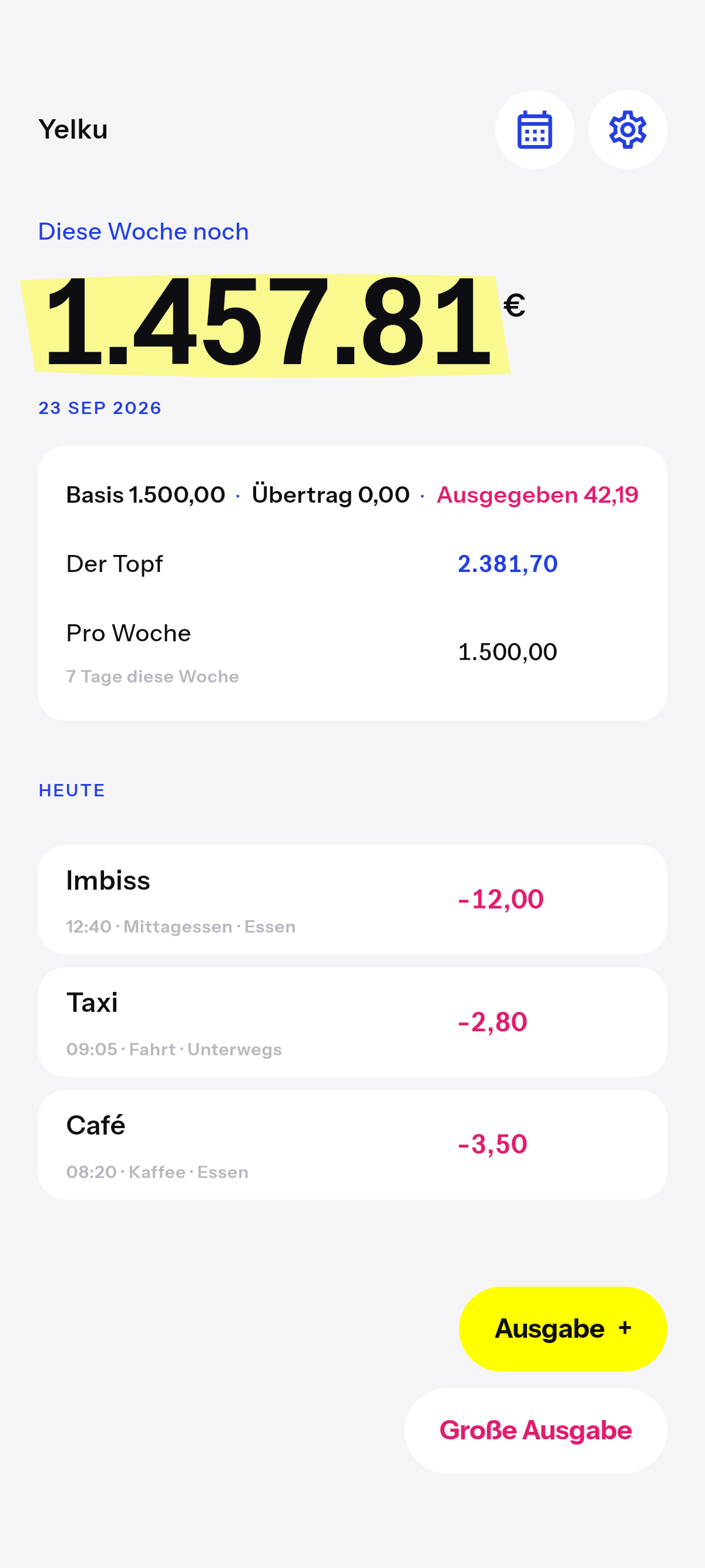 Wöchentlich übrig