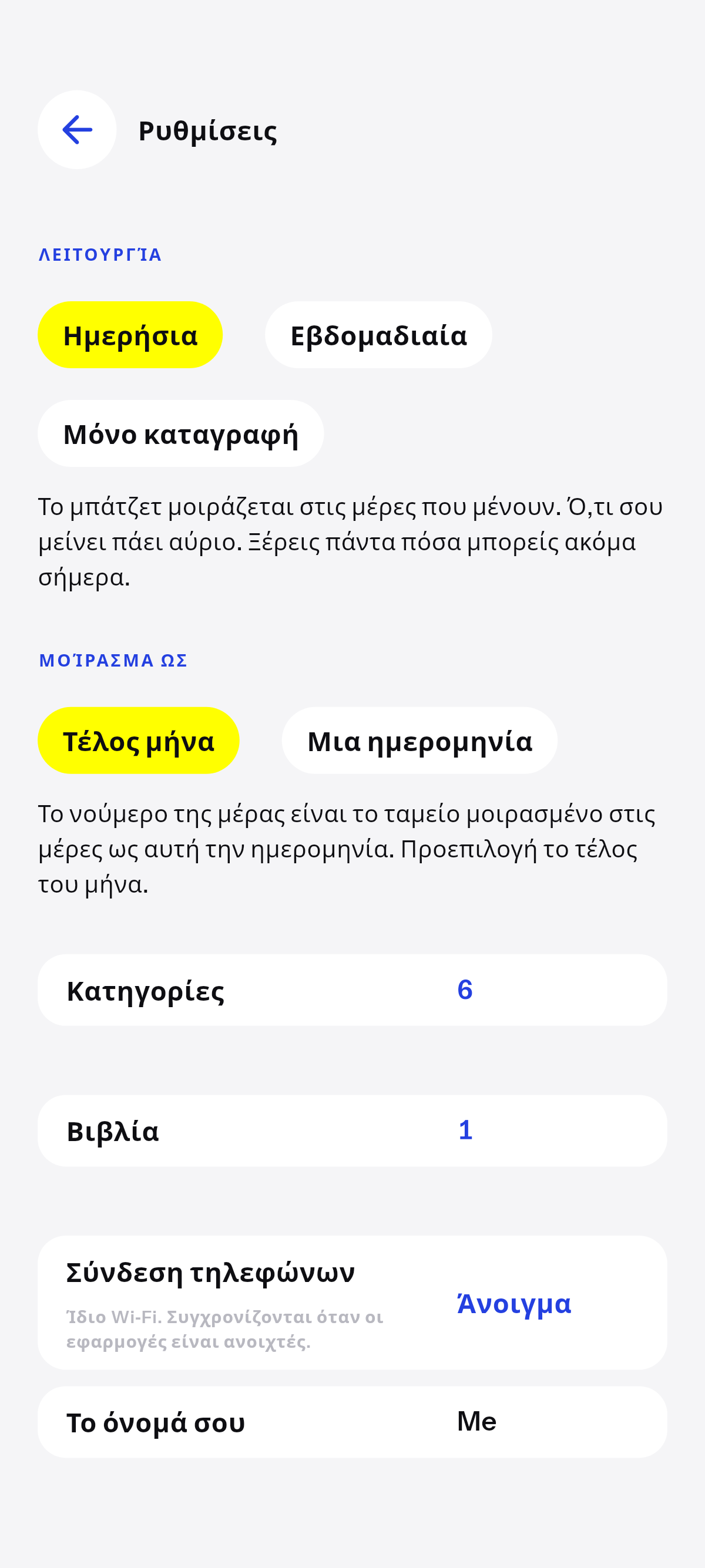 Ημερήσια, εβδομαδιαία, ή μόνο καταγραφή.