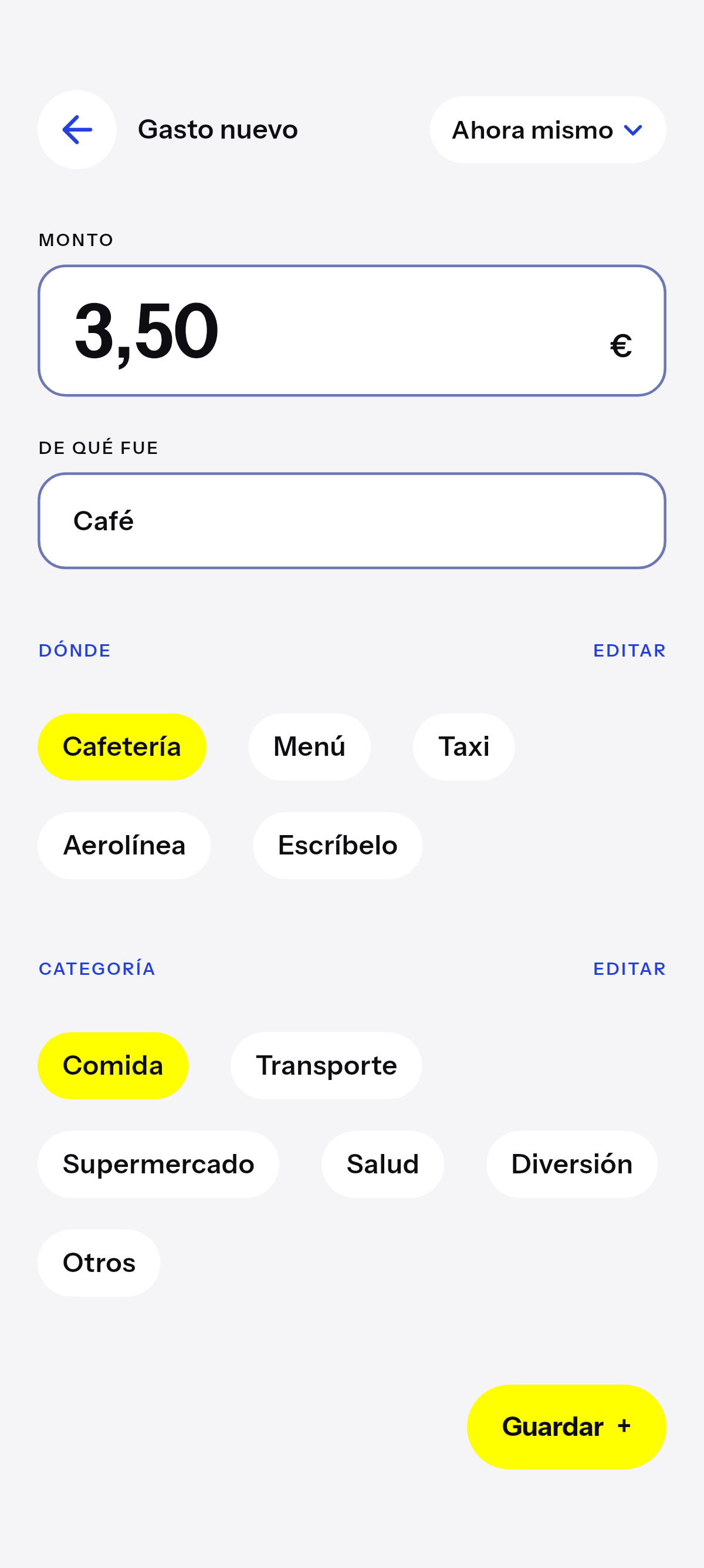 Café, comida, un trayecto.