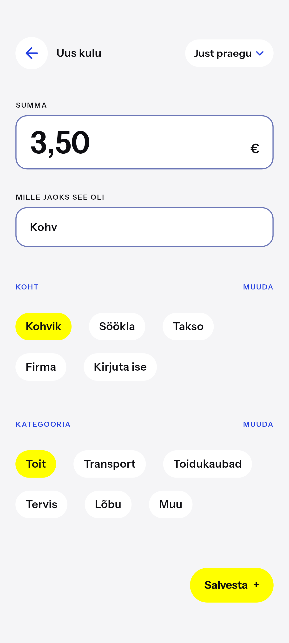 Kohv, lõuna, sõit.