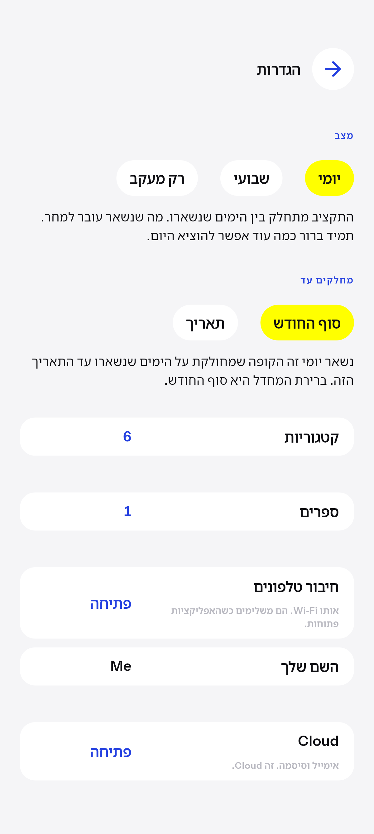 יומי, שבועי, או רק מעקב.