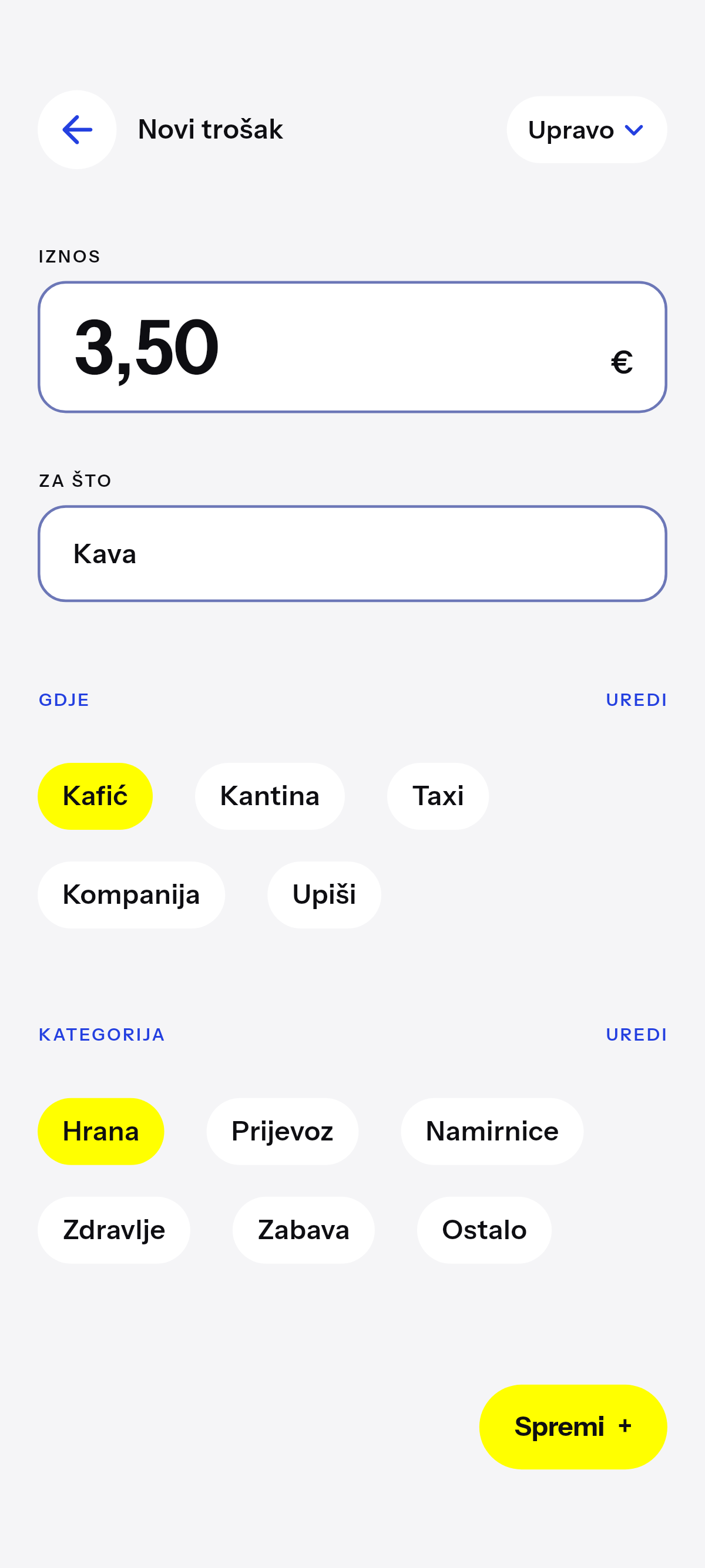 Kava, ručak, vožnja.