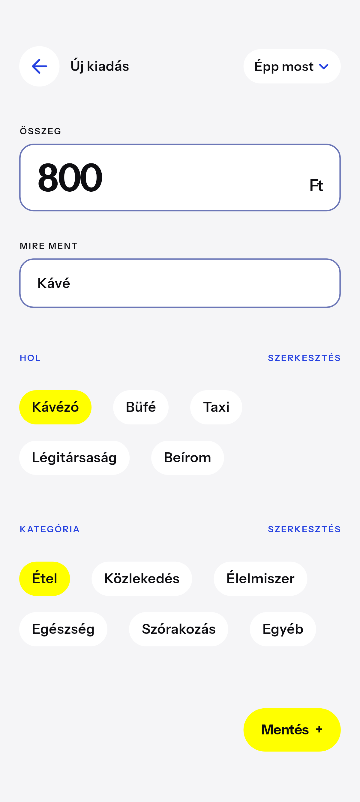 Kávé, ebéd, út.