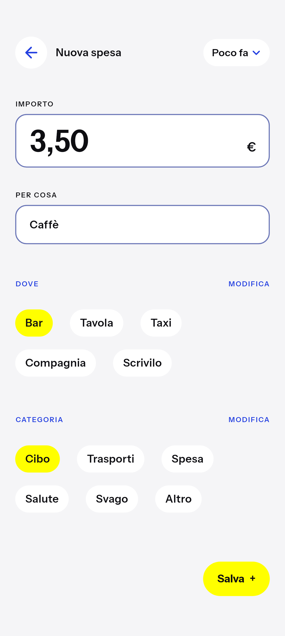 Caffè, pranzo, un passaggio.