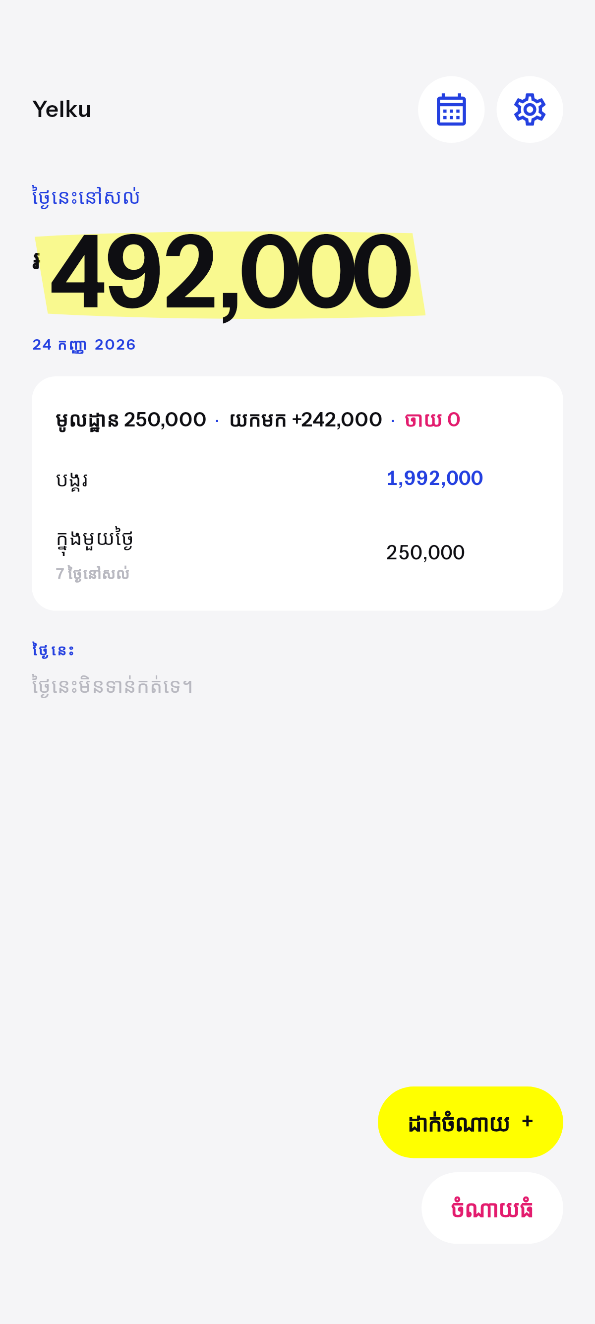 អ្វីដែលនៅសល់ទៅថ្ងៃស្អែក។ ខ្វះសម្អាតពេលយប់។