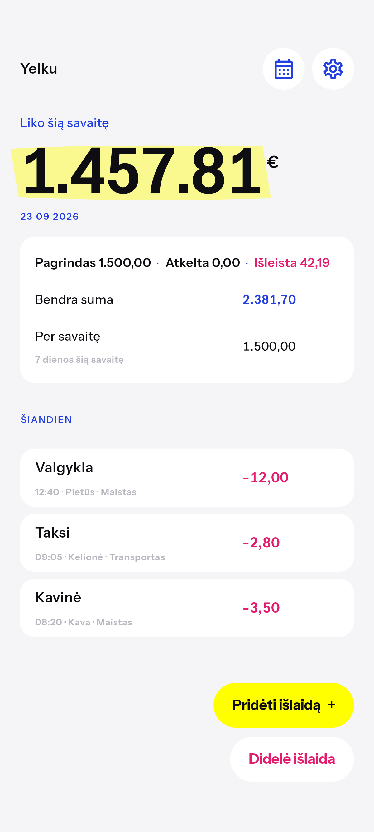 Liko šią savaitę