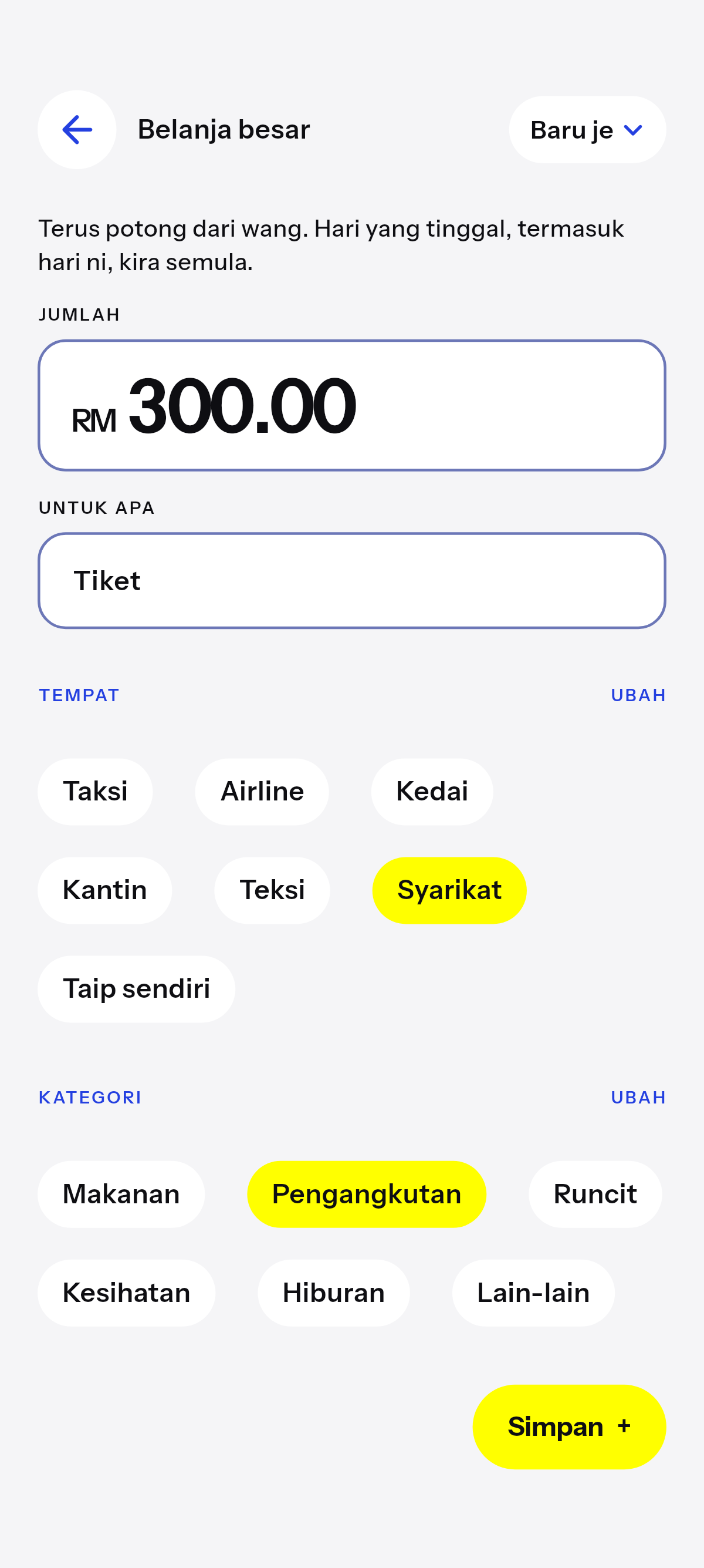Di luar biasa, potong dari wang sekarang.