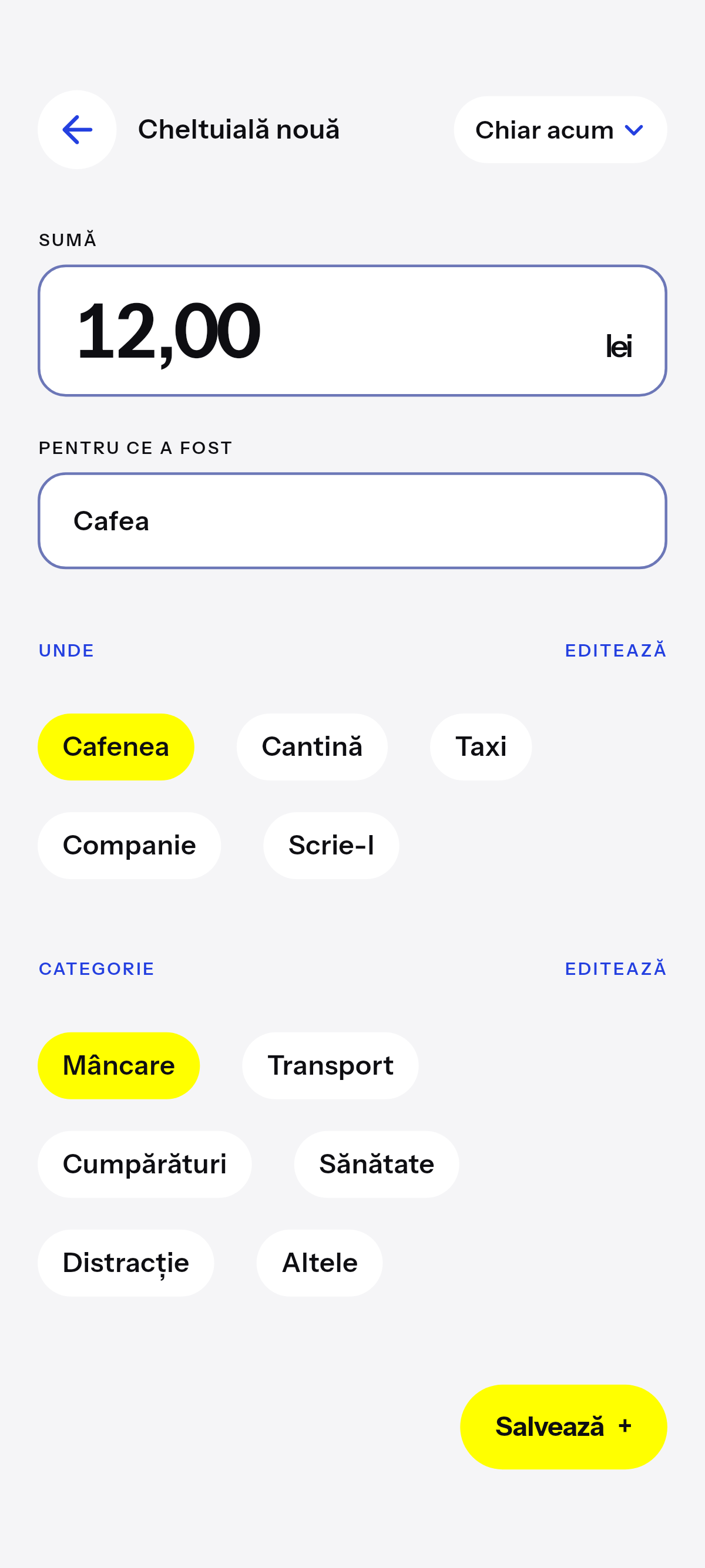 Cafea, prânz, o cursă.