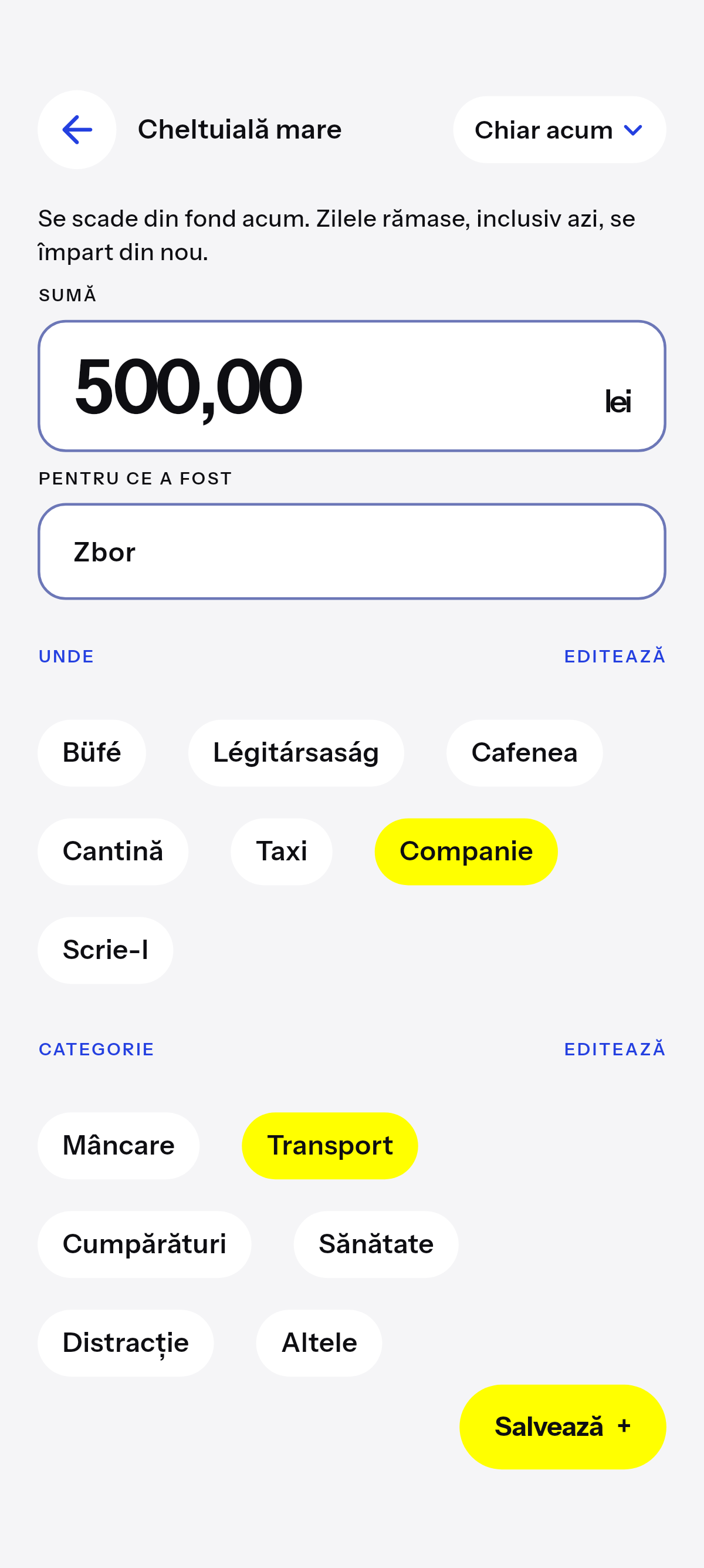 Ce iese din obișnuit se scade din fond acum.