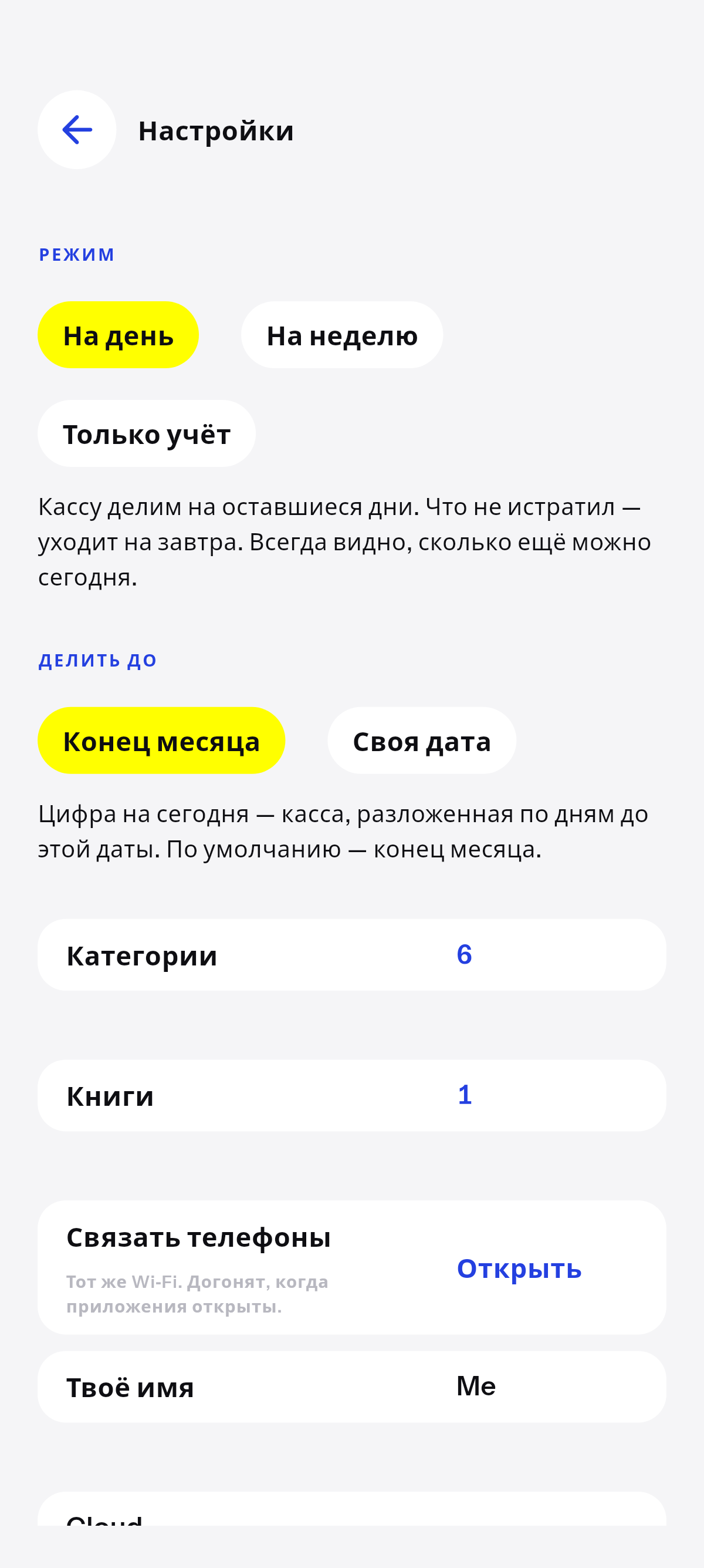 На день, на неделю или только учёт.