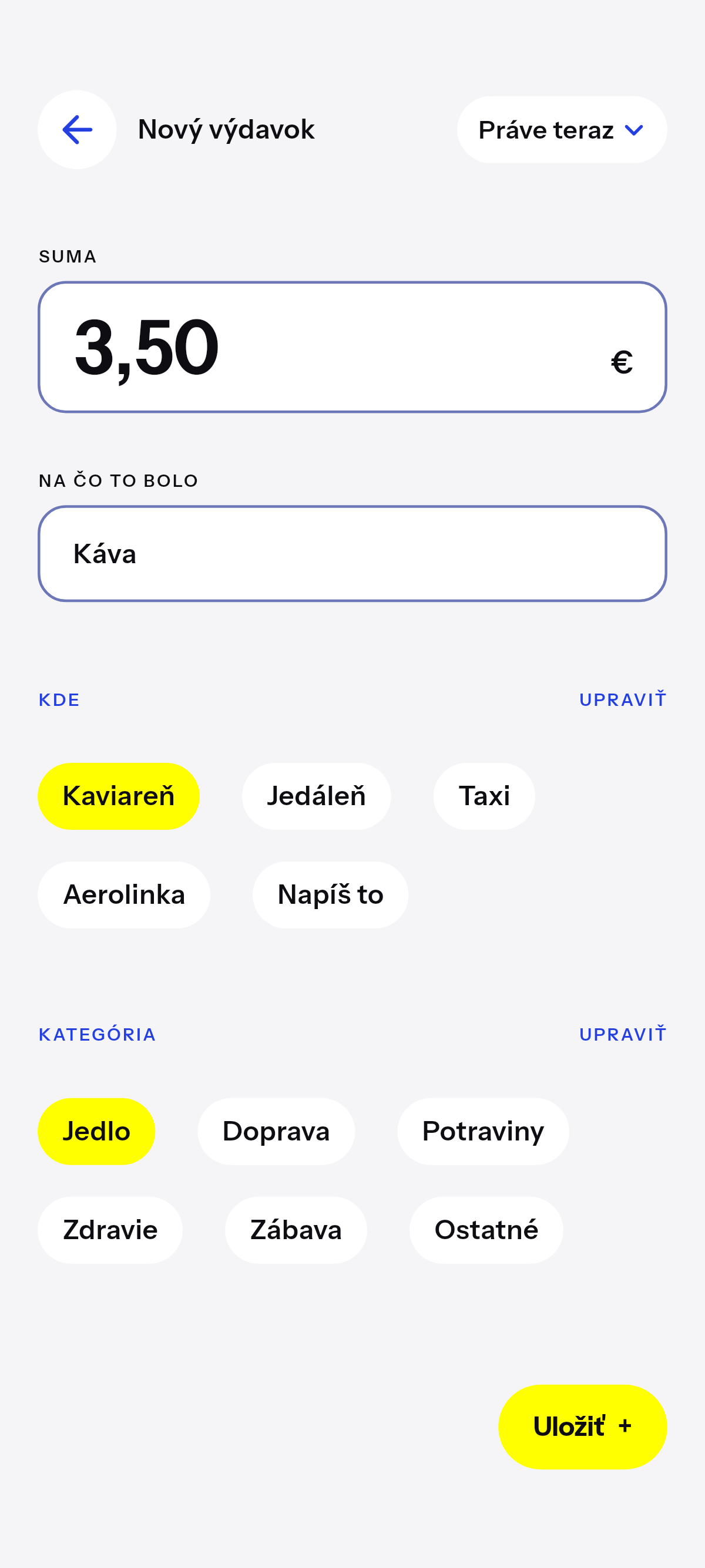 Káva, obed, jazda.