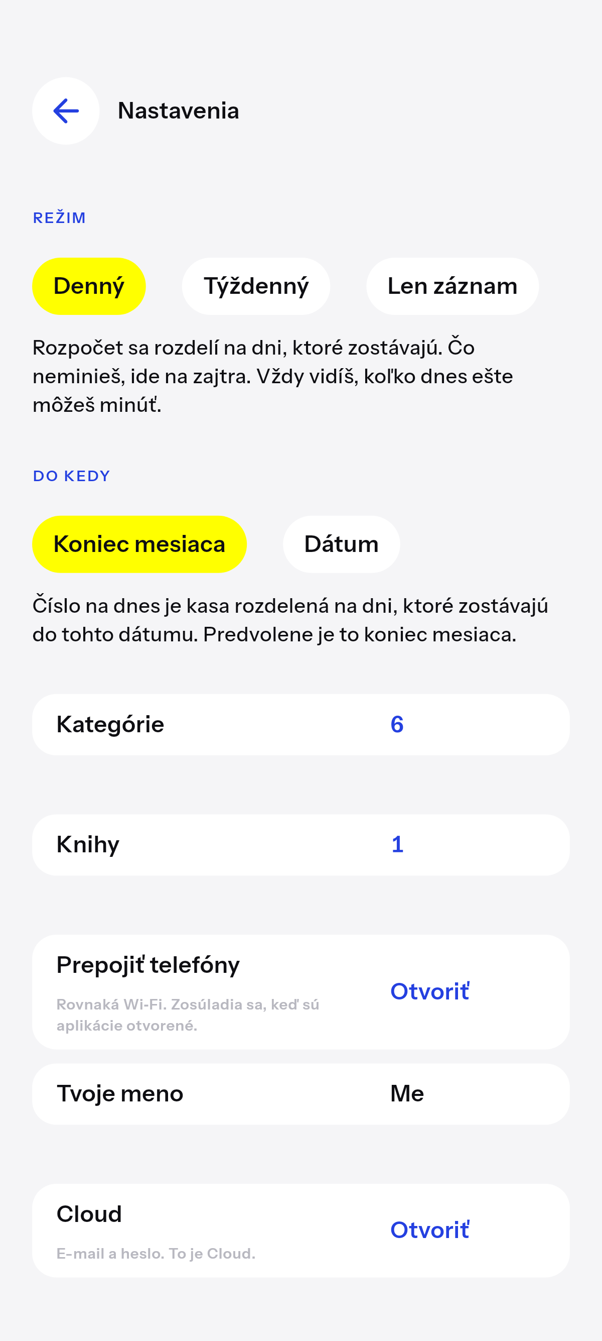 Denný, týždenný, alebo len záznam.