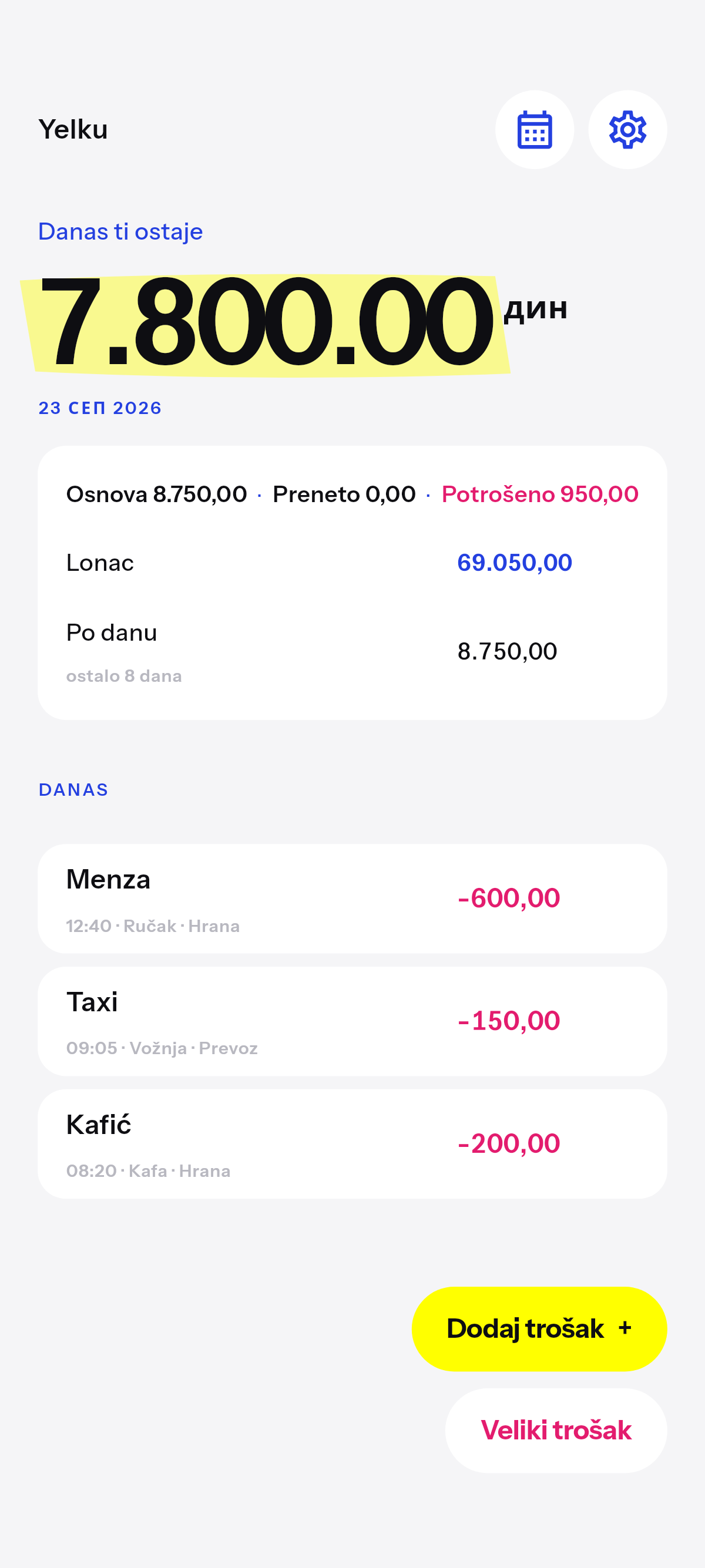 Danas ti ostaje